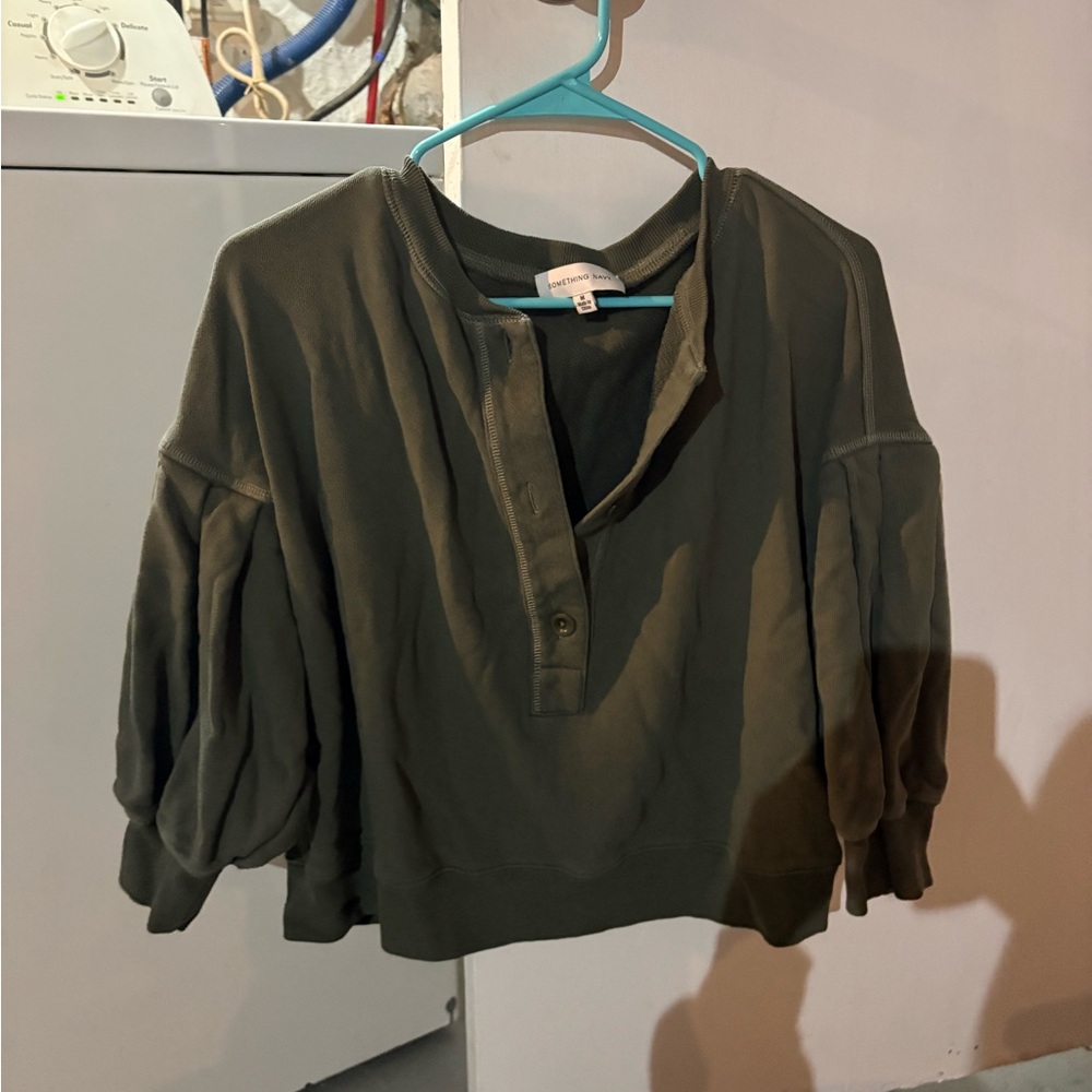 Something Navy Dark Green sweatshirt